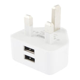 UK Plug 5V 2.1A Dual Port USB Charge Adapter